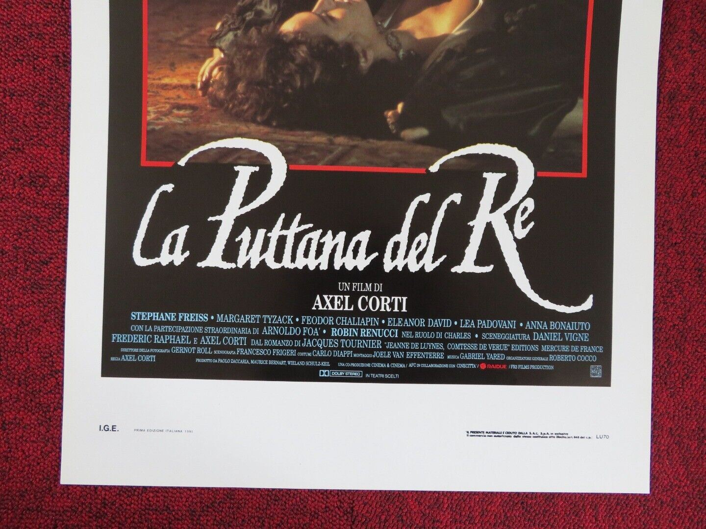 LA PUTTANA DEL RE ITALIAN LOCANDINA (27.5"x13") POSTER TIMOTHY DALTON 1991