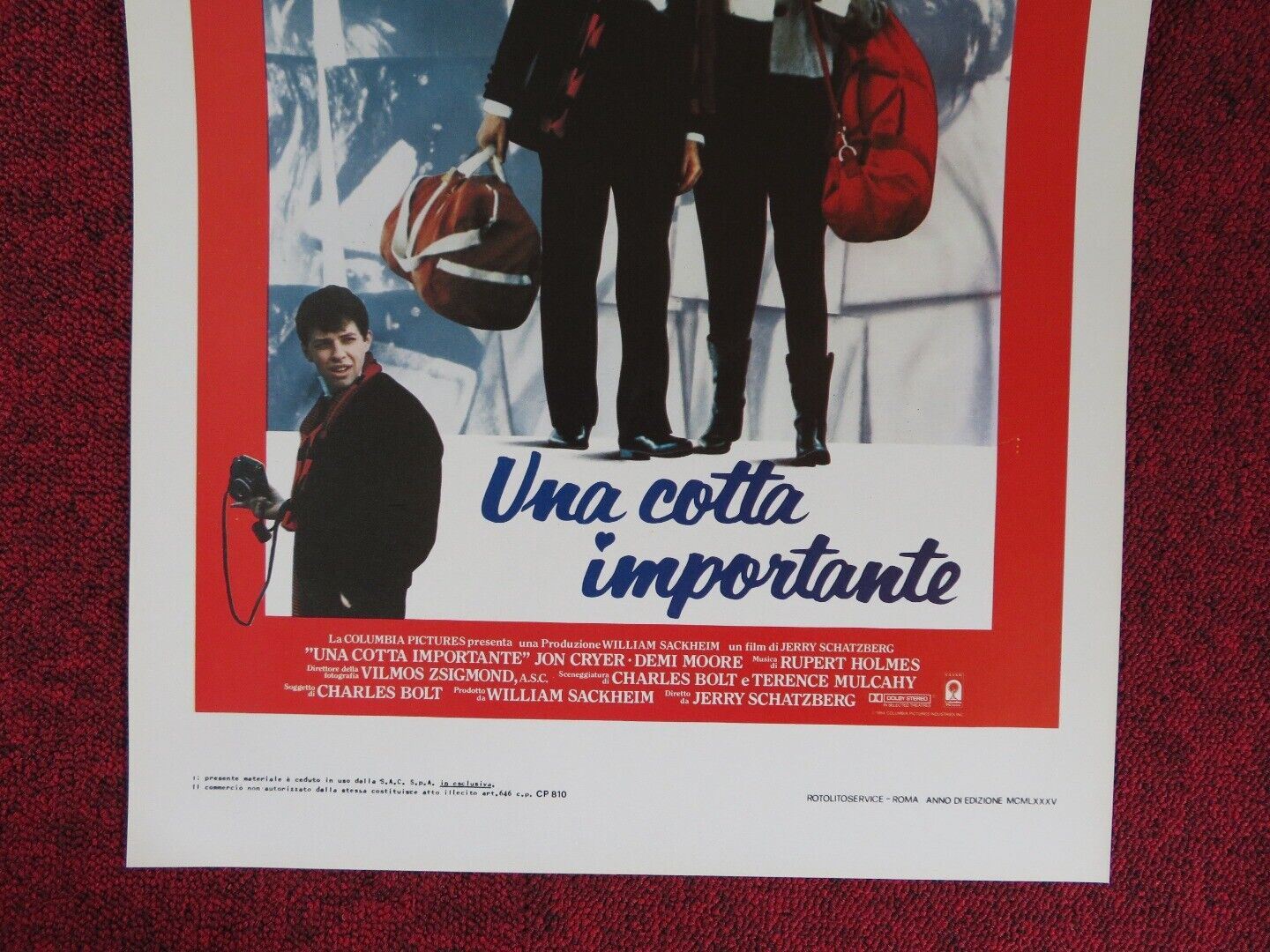 NO SMALL AFFAIR ITALIAN LOCANDINA (27.5"x12.5") POSTER DEMI MOORE 1984