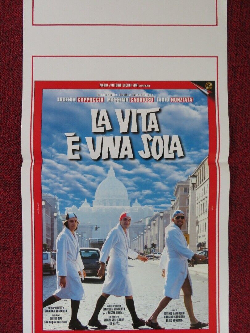 LA VITA E UNA SOLA  ITALIAN LOCANDINA (27.5"x13") POSTER MASSIMO GAUDIOSO 1999