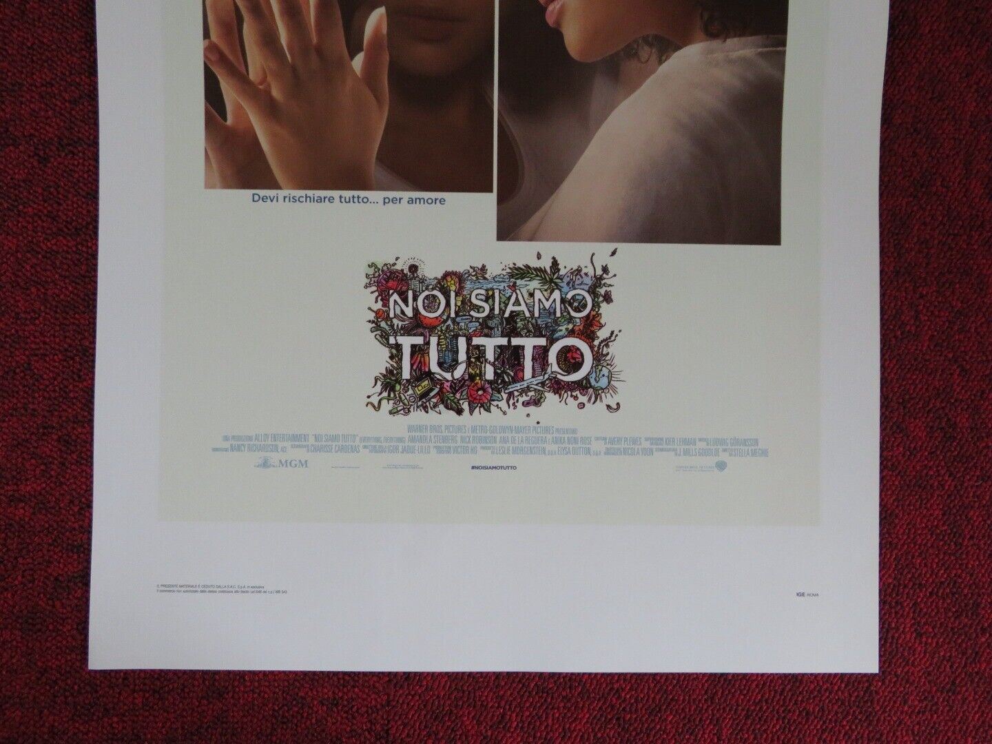 EVERYTHING, EVERYTHING ITALIAN LOCANDINA (27.5"x13") POSTER AMANDLA STENBERG '17