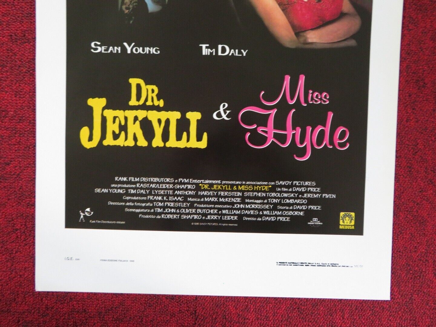 DR. JEKYLL AND MS. HYDE ITALIAN LOCANDINA (27.5"x13") POSTER TIM DALY 1996