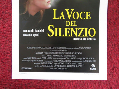 HOUSE OF CARDS ITALIAN LOCANDINA (27.5"x13") POSTER TOMMY LEE JONES 1993