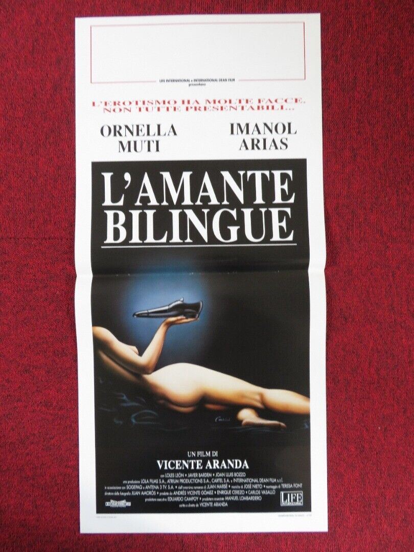 EL AMANTE BILINGUE ITALIAN LOCANDINA (27.5"x13") POSTER ORNELLA MUTI 1993