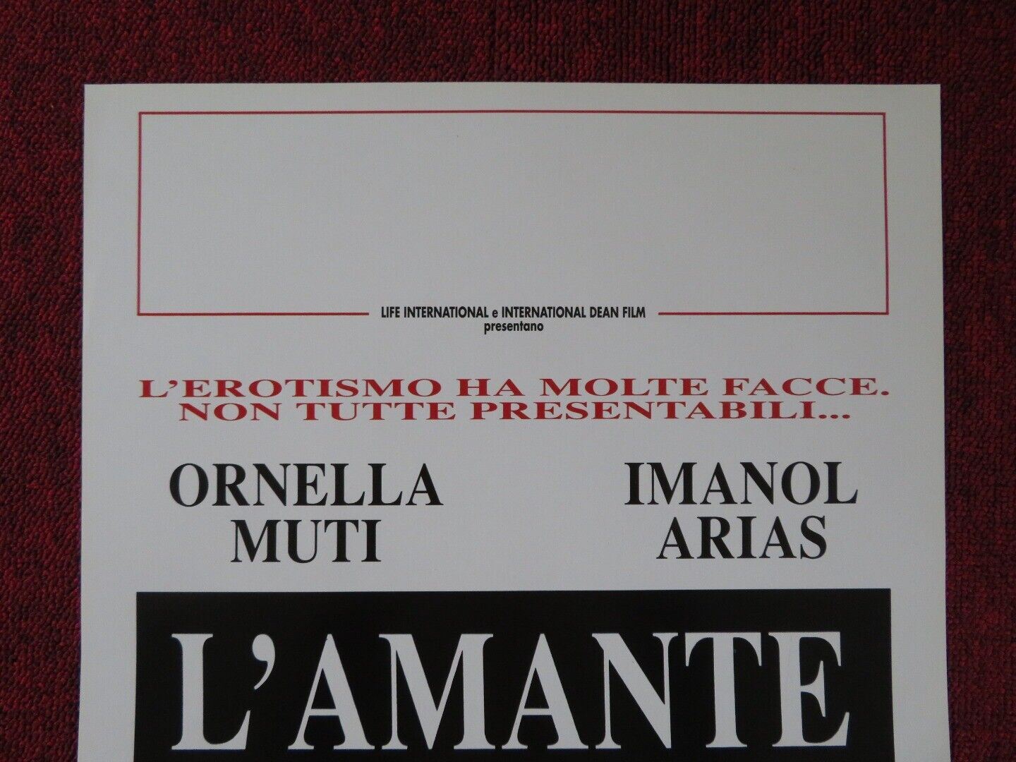 EL AMANTE BILINGUE ITALIAN LOCANDINA (27.5"x13") POSTER ORNELLA MUTI 1993