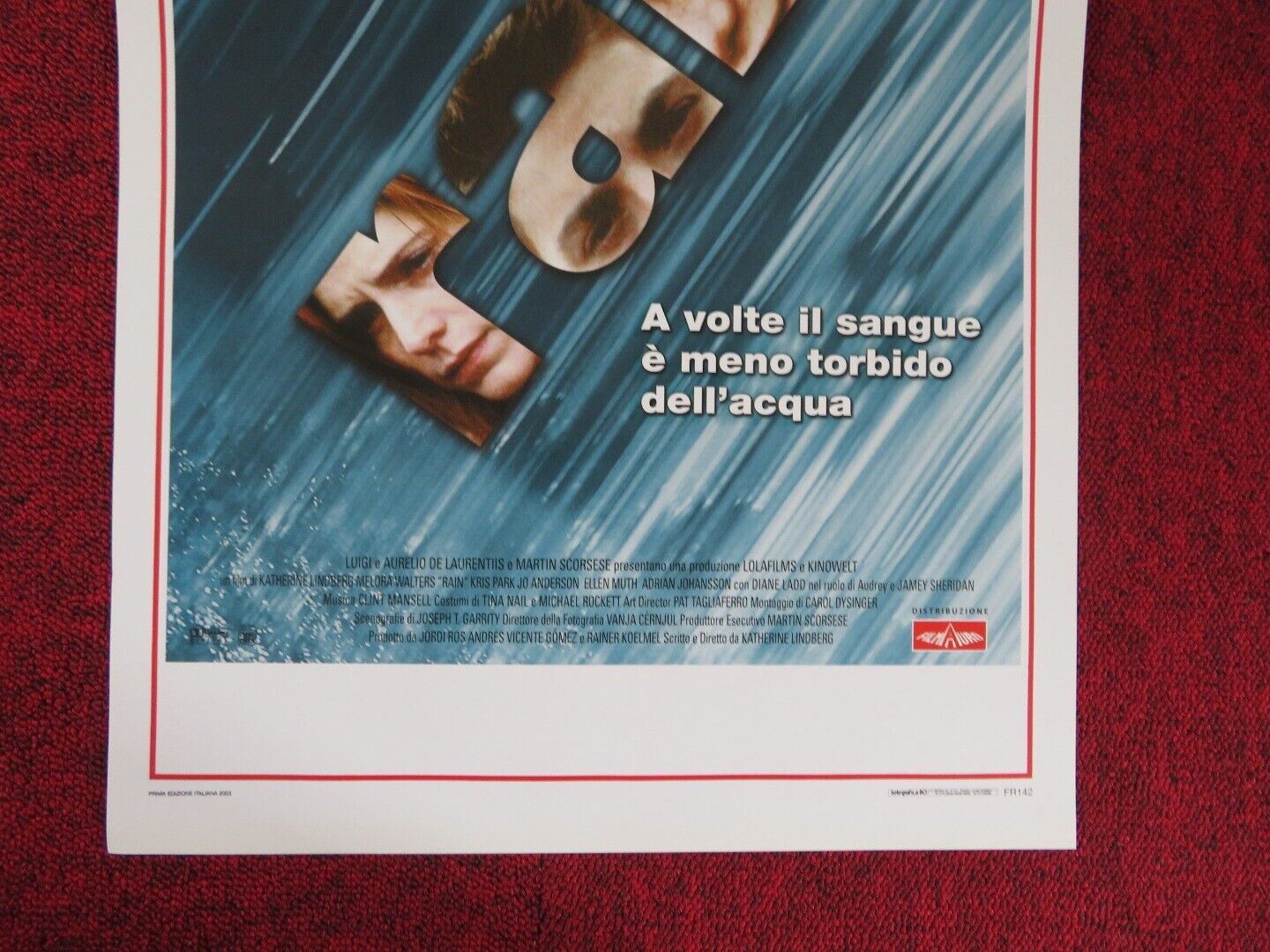 RAIN  ITALIAN LOCANDINA (27.5"x13") POSTER KATHERINE LINDBERG 2003