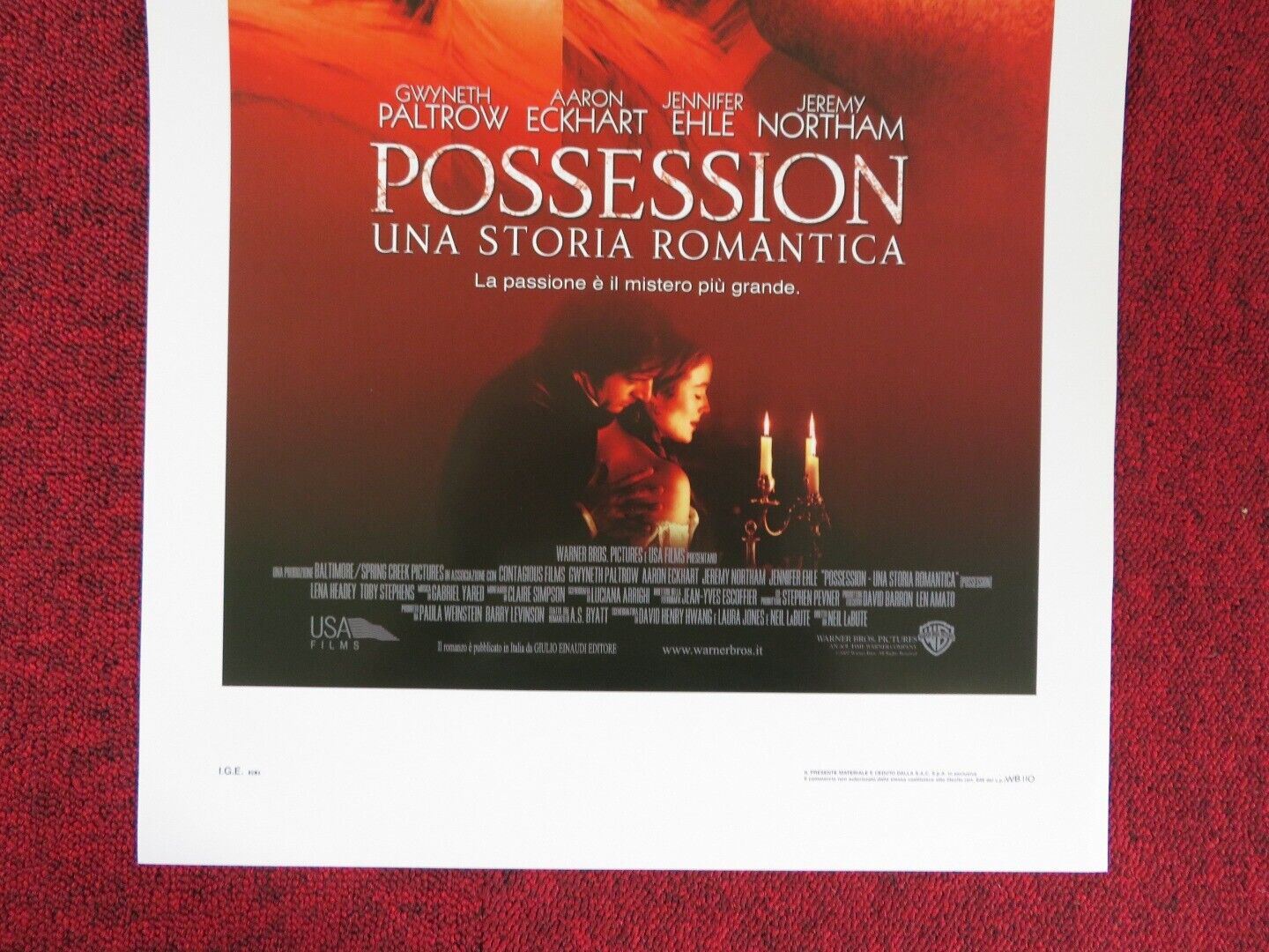 POSSESSION ITALIAN LOCANDINA (27.5"x13") POSTER G PALTROW A ECKHART 2002