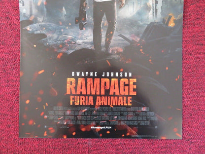 RAMPAGE  ITALIAN LOCANDINA (27.5"x12.5") POSTER DWAYNE JOHNSON NAOMIE HARRIS '18