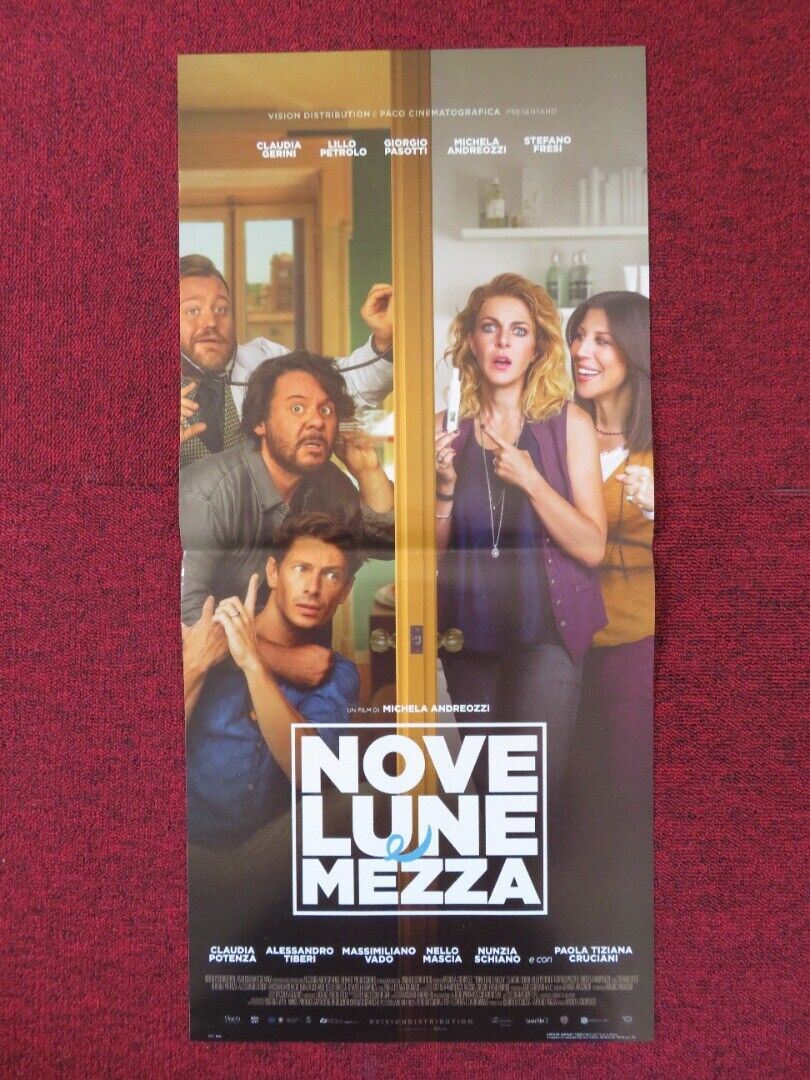 NOVE LUNE E MEZZA ITALIAN LOCANDINA (26.5"x12.5") POSTER GIORGIO PASOTTI 2017