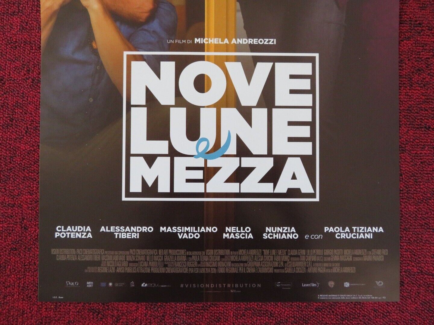 NOVE LUNE E MEZZA ITALIAN LOCANDINA (26.5"x12.5") POSTER GIORGIO PASOTTI 2017