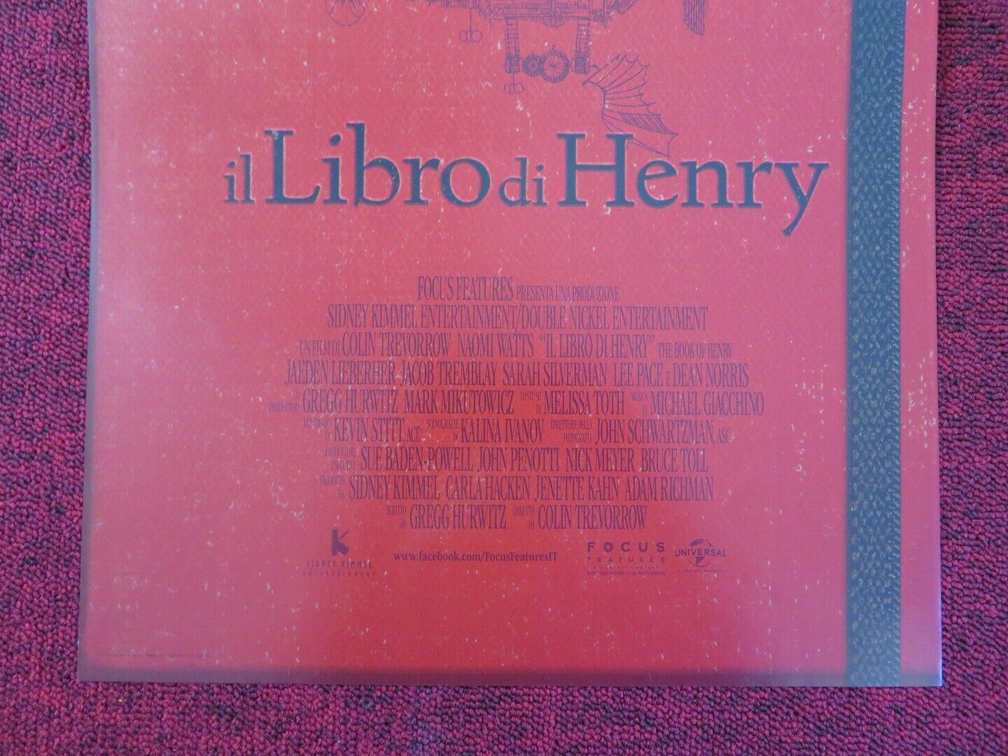 THE BOOK OF HENRY ITALIAN LOCANDINA (26.5"x12.5") POSTER NAOMI WATTS 2017