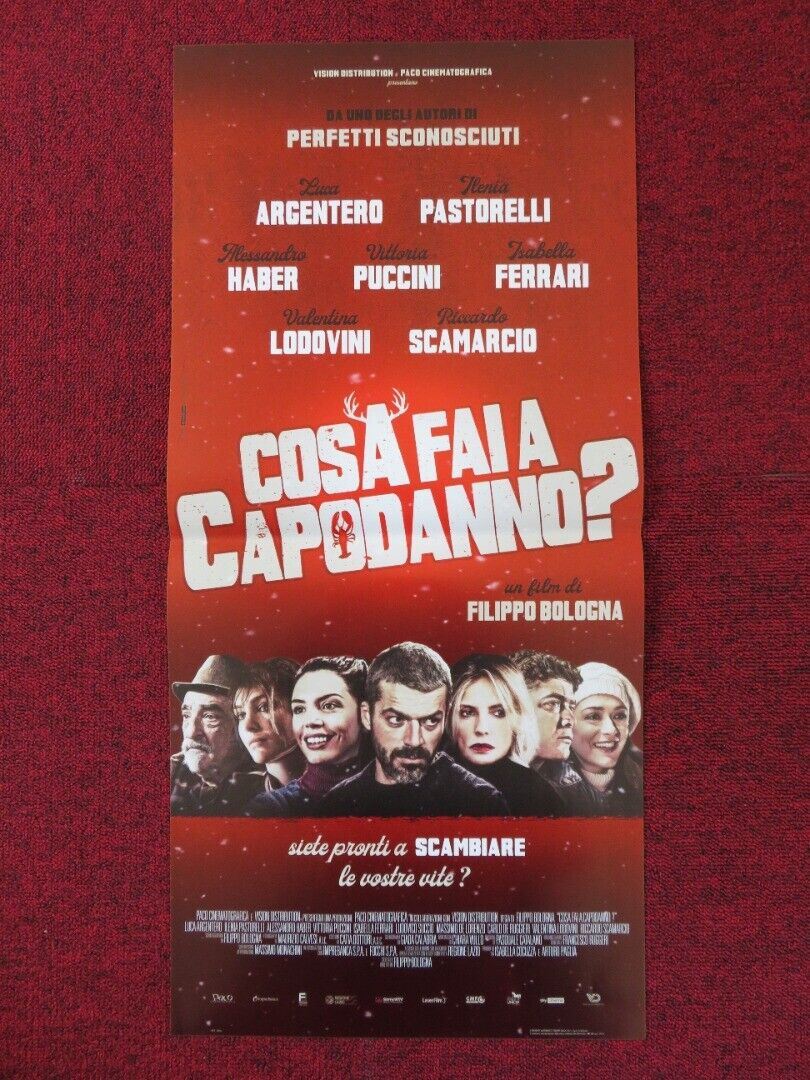 COSA FAI A CAPODANNO?  ITALIAN LOCANDINA (26.5"x12.5") POSTER LUCA ARGENTERO '18