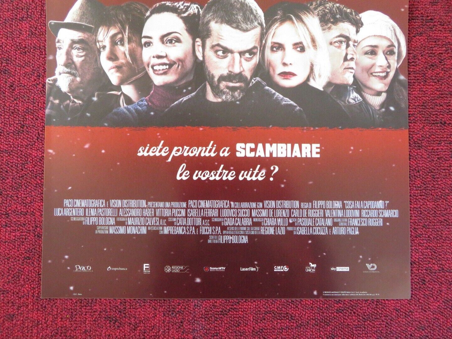 COSA FAI A CAPODANNO?  ITALIAN LOCANDINA (26.5"x12.5") POSTER LUCA ARGENTERO '18