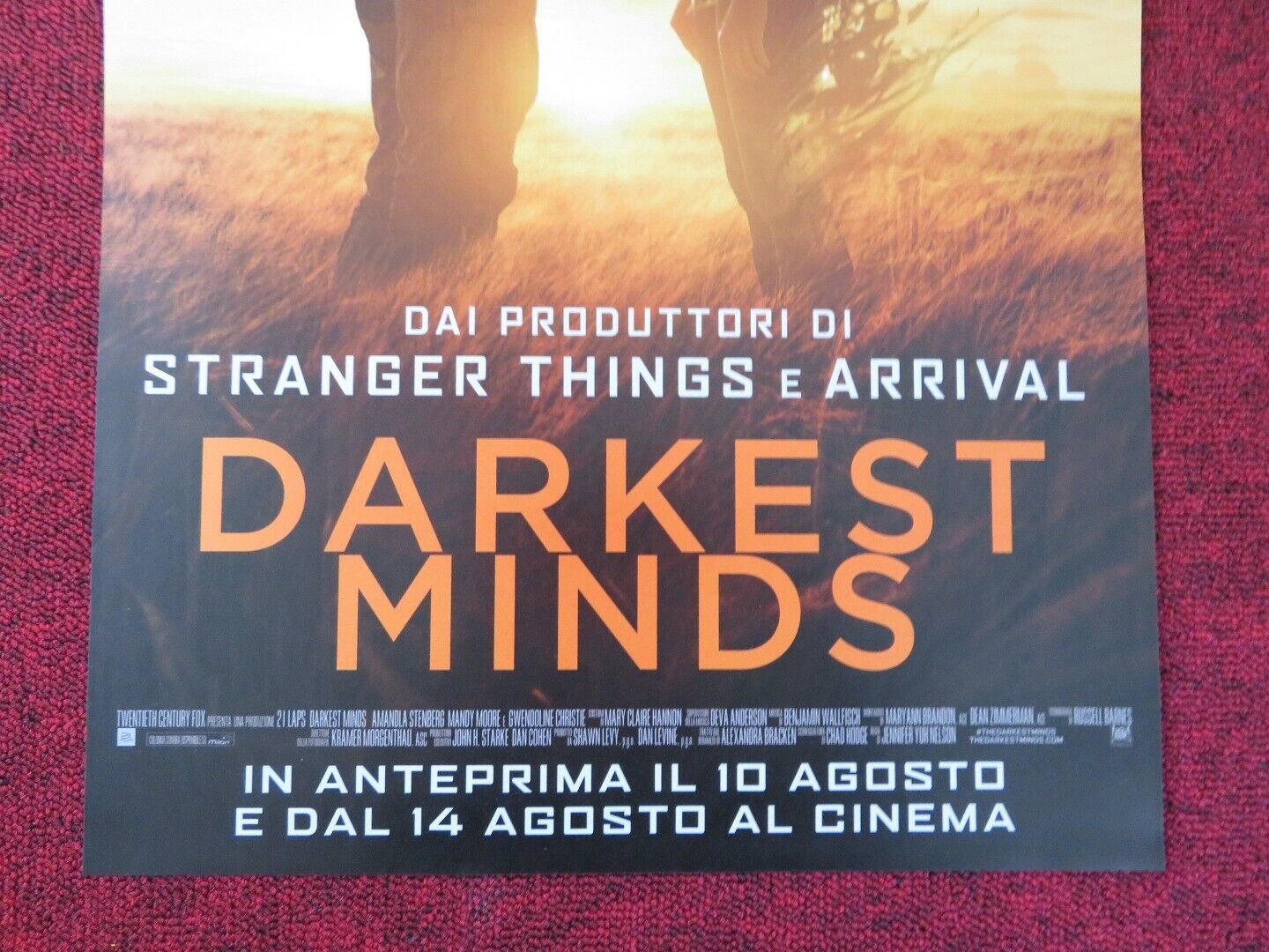 DARKEST MINDS  ITALIAN LOCANDINA (26.5"x13") POSTER AMANDA STENBERG 2018