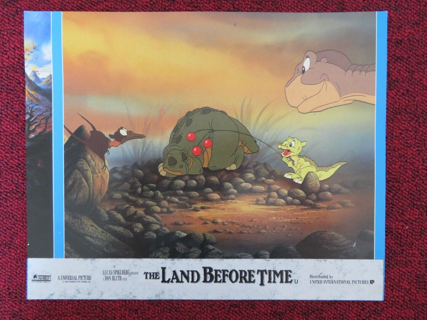 THE LAND BEFORE TIME - E LOBBY CARD LUCAS SPIELBERG 1988