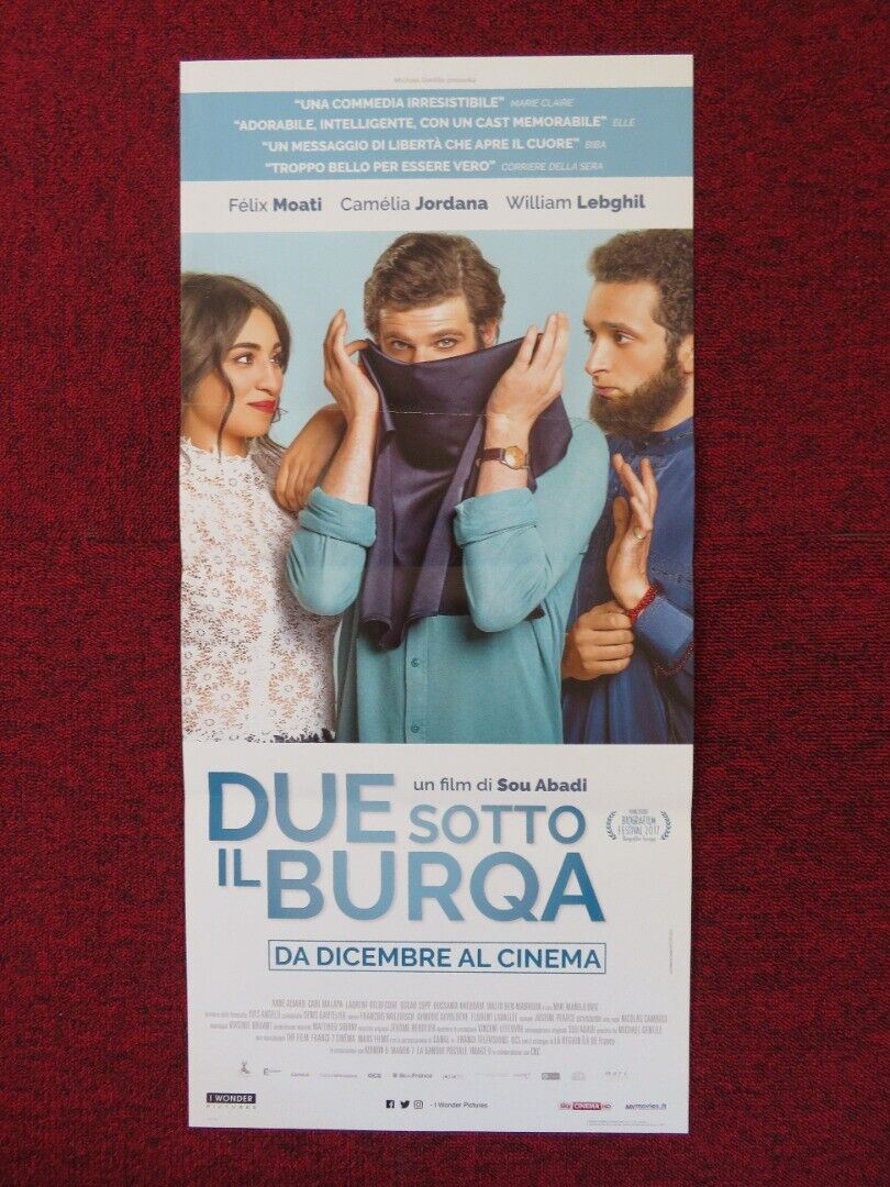 DUE SOTTO IL BURQA ITALIAN LOCANDINA (26.5"x12.5") POSTER FELIX MOATI 2017