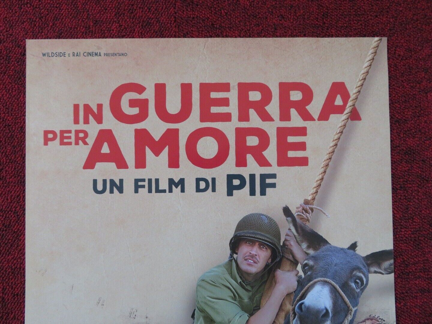 IN GUERRA PER AMORE ITALIAN LOCANDINA (26.5"x12.5") POSTER PIF/ MIRIAM LEONE '16