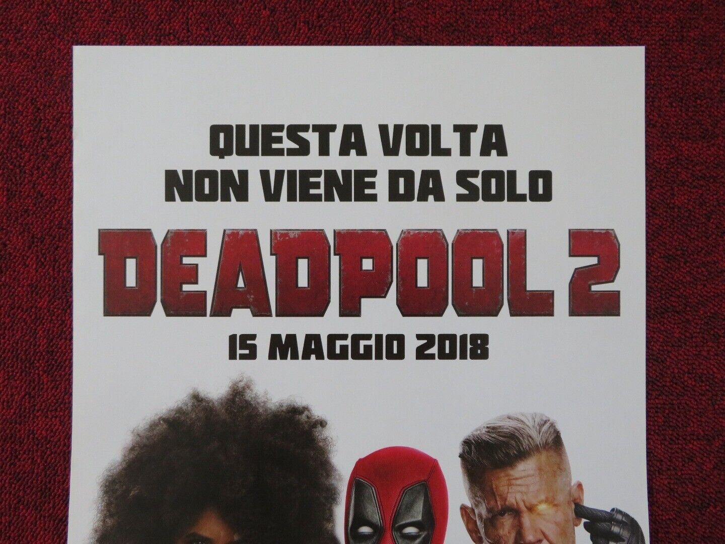 DEADPOOL 2  ITALIAN LOCANDINA (26.5"x13") POSTER RYAN REYNOLDS 2018