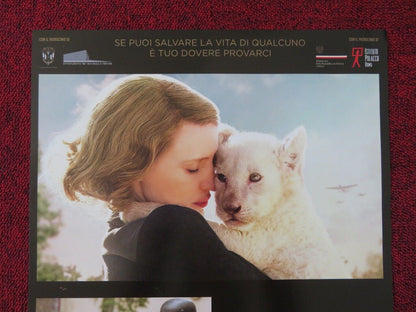 THE ZOOKEEPER'S WIFE  ITALIAN LOCANDINA (26.5"x12.5") POSTER J CHASTAIN 2017