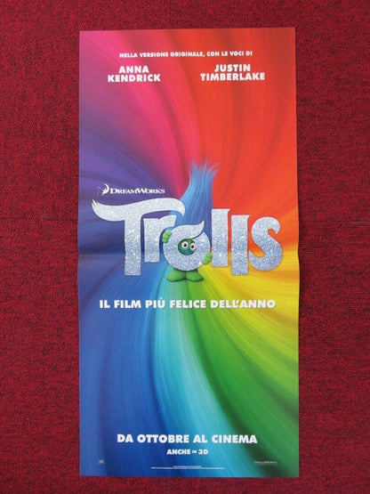 TROLLS  ITALIAN LOCANDINA (26.5"x13") POSTER DREAMWORKS TIMBERLAKE 2016