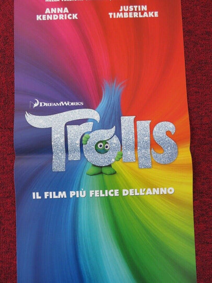 TROLLS  ITALIAN LOCANDINA (26.5"x13") POSTER DREAMWORKS TIMBERLAKE 2016