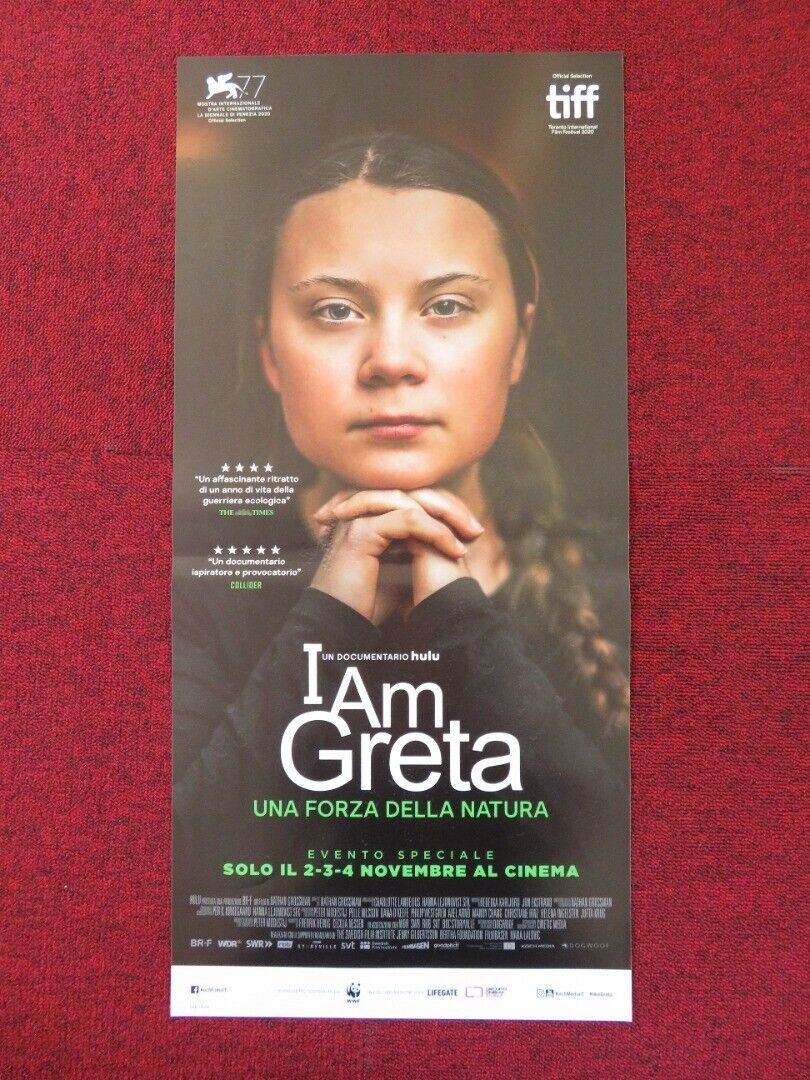 I AM GRETA  ITALIAN LOCANDINA (26.5"x12.5") POSTER GRETA THUNBERG 2020