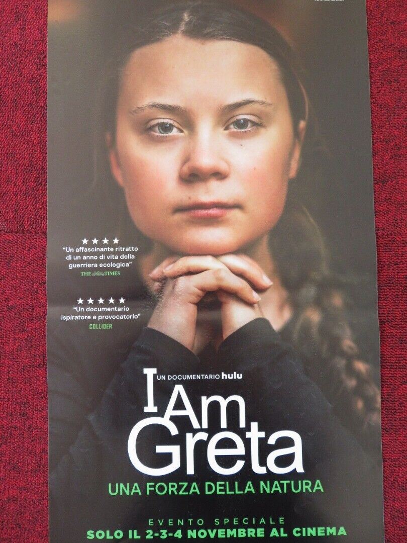 I AM GRETA  ITALIAN LOCANDINA (26.5"x12.5") POSTER GRETA THUNBERG 2020