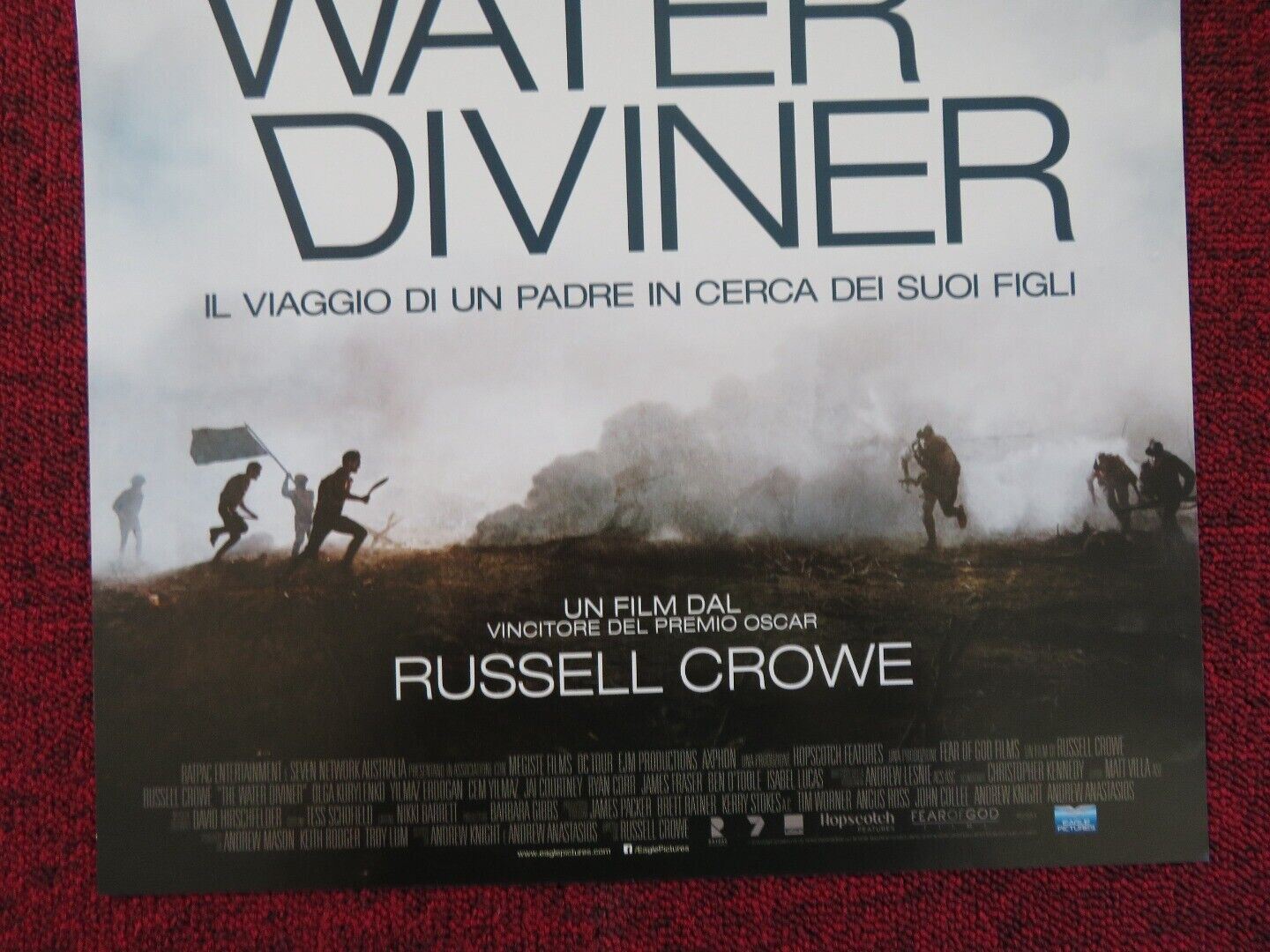 THE WATER DIVINER  ITALIAN LOCANDINA (26.5"x12.5") POSTER RUSSELL CROWE 2014