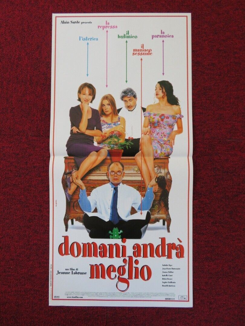 DOMANI ANDRA MEGLIO ITALIAN LOCANDINA (27.5"x13") POSTER NATHALIE BAYE 2000