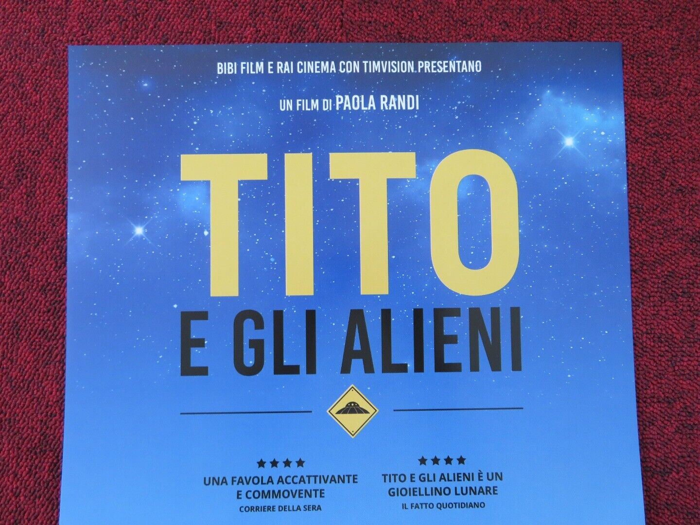 TITO E GLI ALIENI ITALIAN LOCANDINA (26.5"x12.5") POSTER VALERIO MASTANDREA 2017