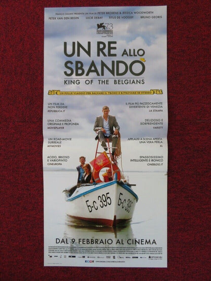 UN RE ALLO SBANDO ITALIAN LOCANDINA (26.5"x12.5") POSTER PETER VAN DEN 2016