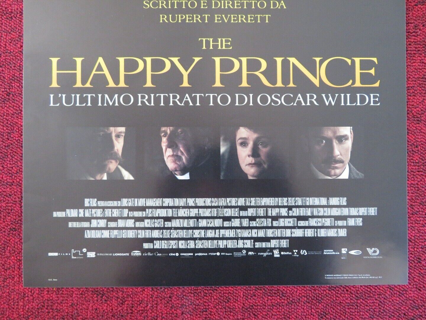 THE HAPPY PRINCE ITALIAN LOCANDINA (26.5"x12.5") POSTER OSCAR WILDE  2018