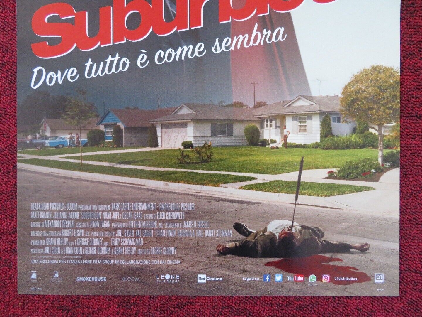 SUBURBICON  ITALIAN LOCANDINA (26.5"x12.5") POSTER GEORGE CLOONEY MATT DAMON '17