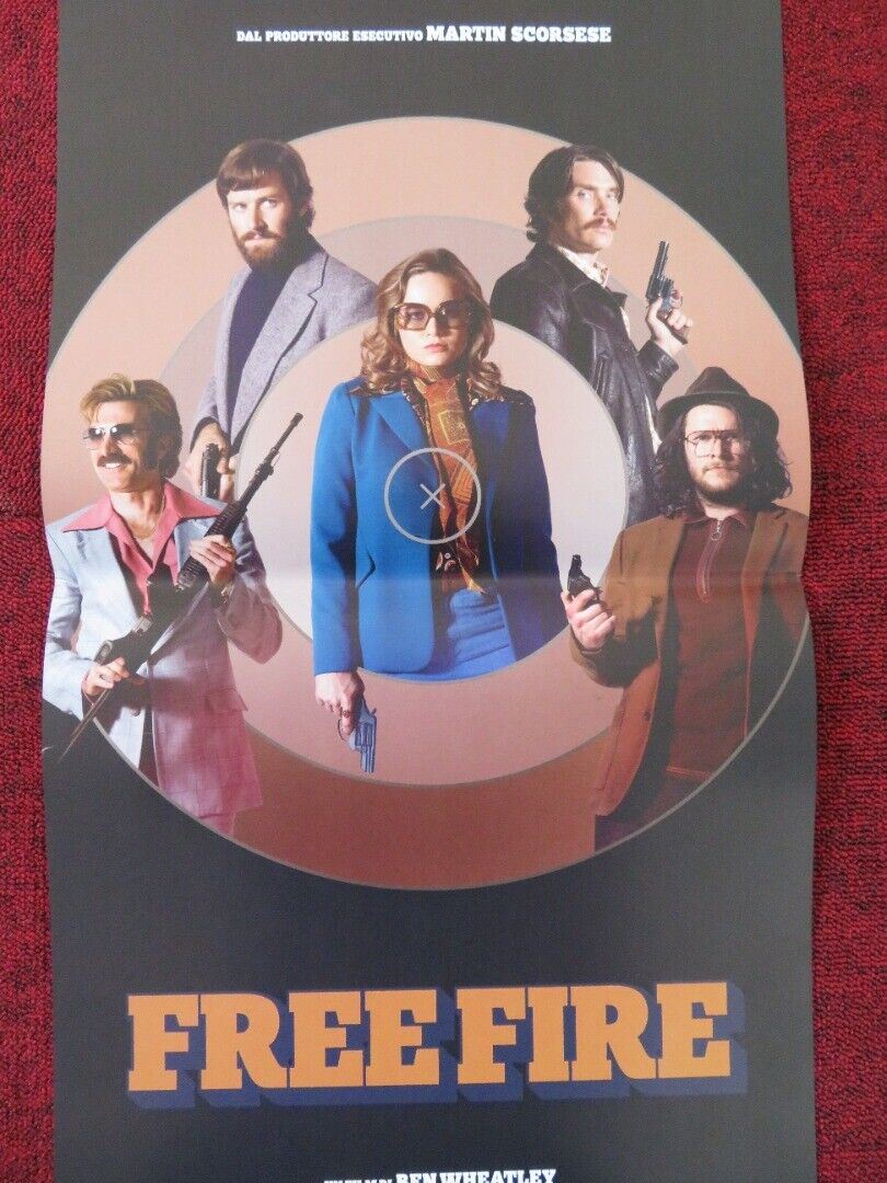 FREE FIRE  ITALIAN LOCANDINA (27.5"x13") POSTER SAM RILEY ENZO CILENTI 2016