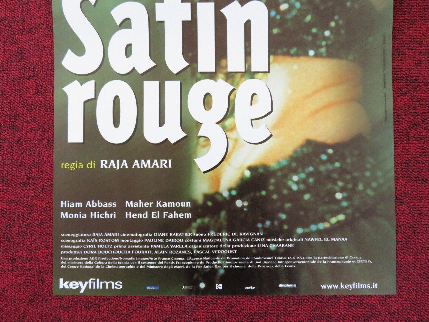 SATIN ROUGE  ITALIAN LOCANDINA (25.5"x12.5") POSTER HIAM ABBASS MAHER KAMOUN '02