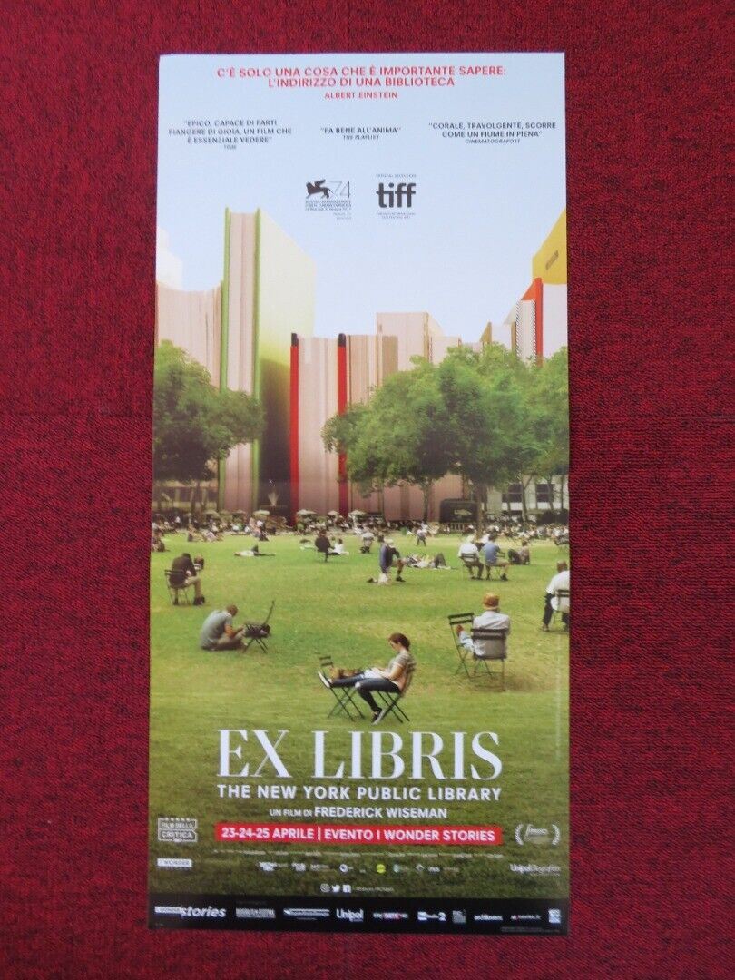 EX LIBRIS:THE NEW YORK PUBLIC LIBRARY ITALIAN LOCANDINA (26.5"x12.5") POSTER '17