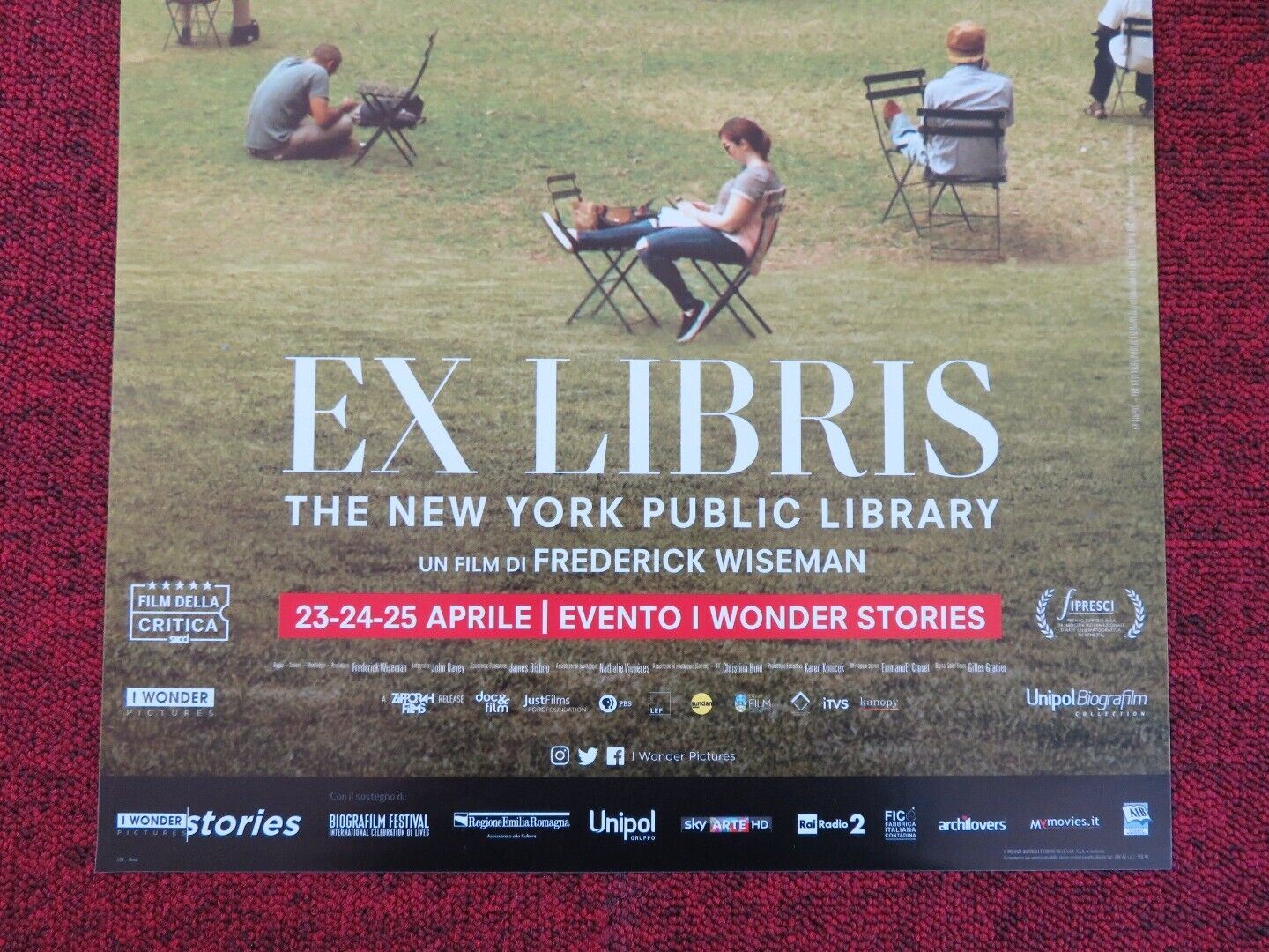 EX LIBRIS:THE NEW YORK PUBLIC LIBRARY ITALIAN LOCANDINA (26.5"x12.5") POSTER '17