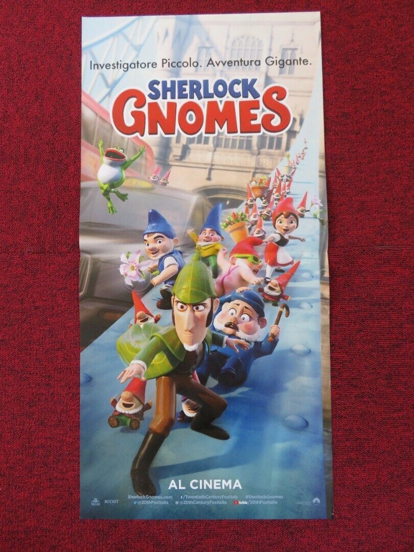 SHERLOCK GNOMES  ITALIAN LOCANDINA (27"x13") POSTER KELLY ASBURY 2018