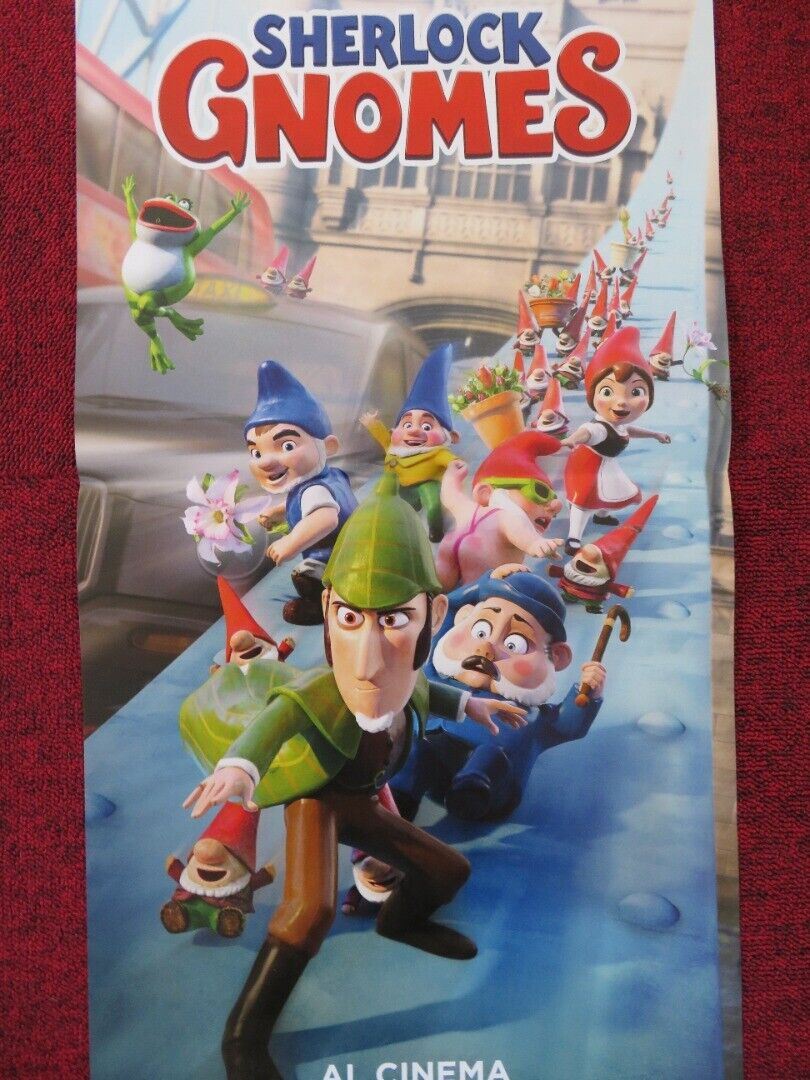 SHERLOCK GNOMES  ITALIAN LOCANDINA (27"x13") POSTER KELLY ASBURY 2018