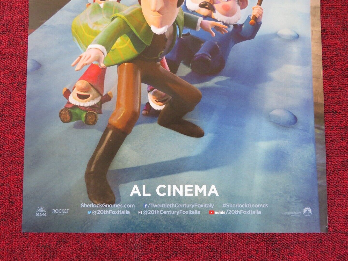 SHERLOCK GNOMES  ITALIAN LOCANDINA (27"x13") POSTER KELLY ASBURY 2018