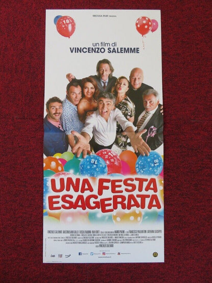 UNA FESTA ESAGERATA  ITALIAN LOCANDINA (26.5"x12.5") POSTER V SALEMME 2018