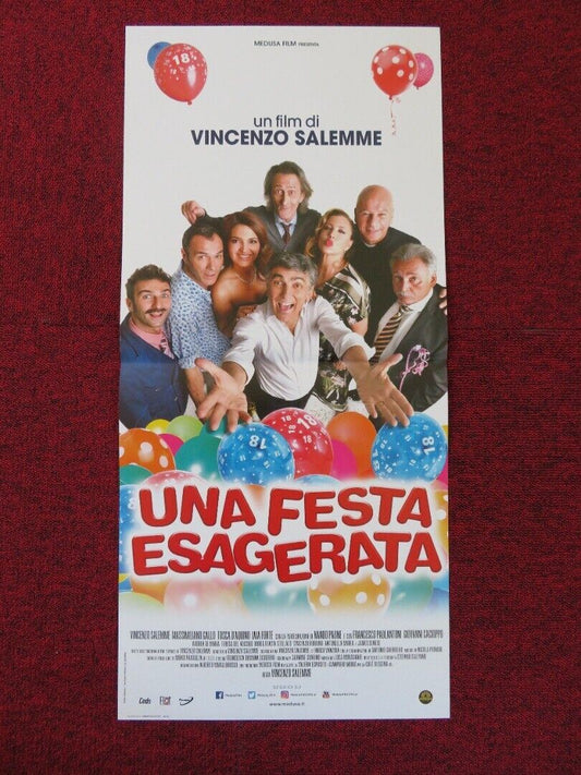 UNA FESTA ESAGERATA  ITALIAN LOCANDINA (26.5"x12.5") POSTER V SALEMME 2018