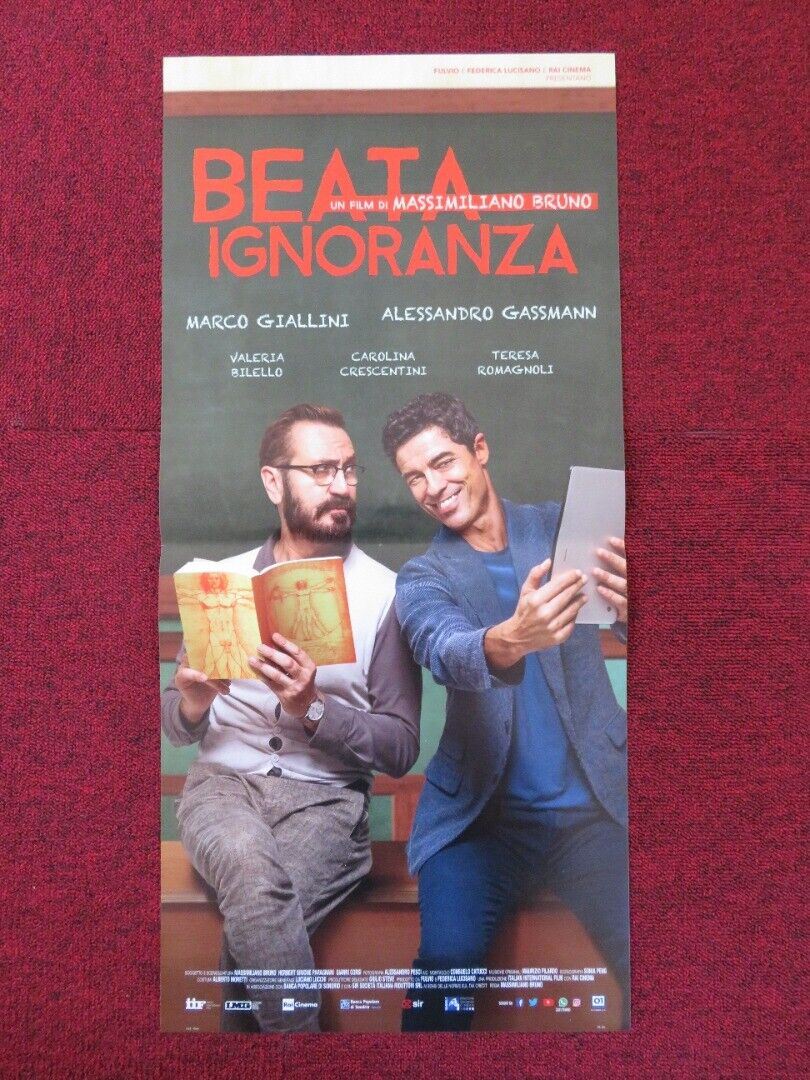 BEATA IGNORANZA  ITALIAN LOCANDINA (26.5"x12.5") POSTER MARCO BILELLO 2017