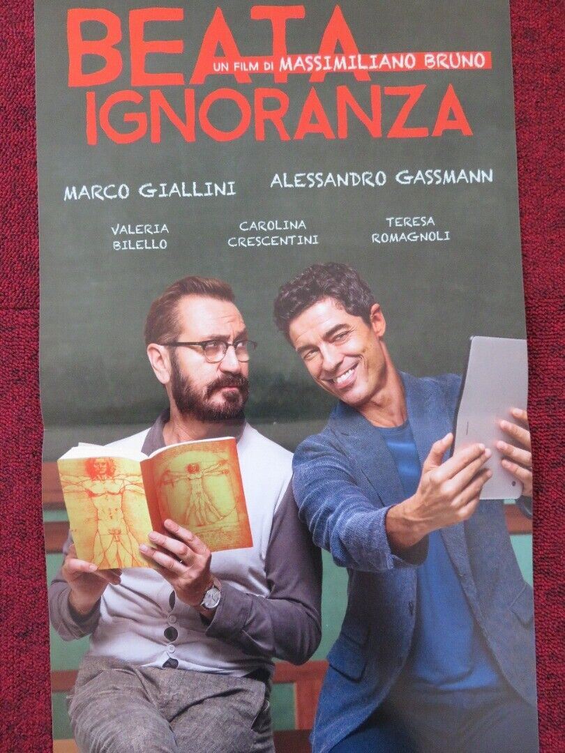 BEATA IGNORANZA  ITALIAN LOCANDINA (26.5"x12.5") POSTER MARCO BILELLO 2017