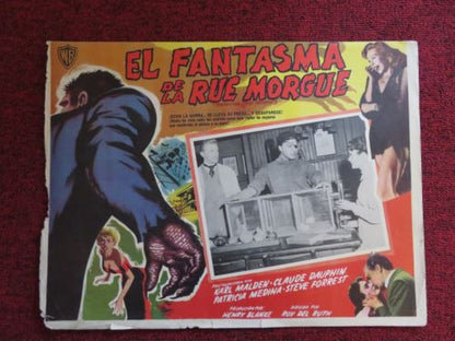 PHANTOM OF THE RUE MORGUE MEXICAN LOBBY CARD KARL MALDEN CLAUDE DAUPHIN 1954