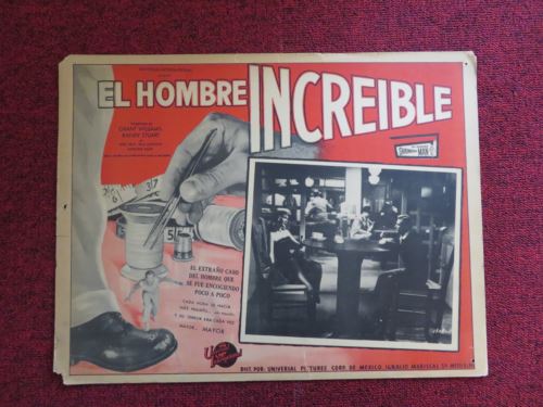 THE INCREDIBLE SHRINKING MAN MEXICAN LOBBY CARD GRANT WILLIAMS RANDY STUART 1957