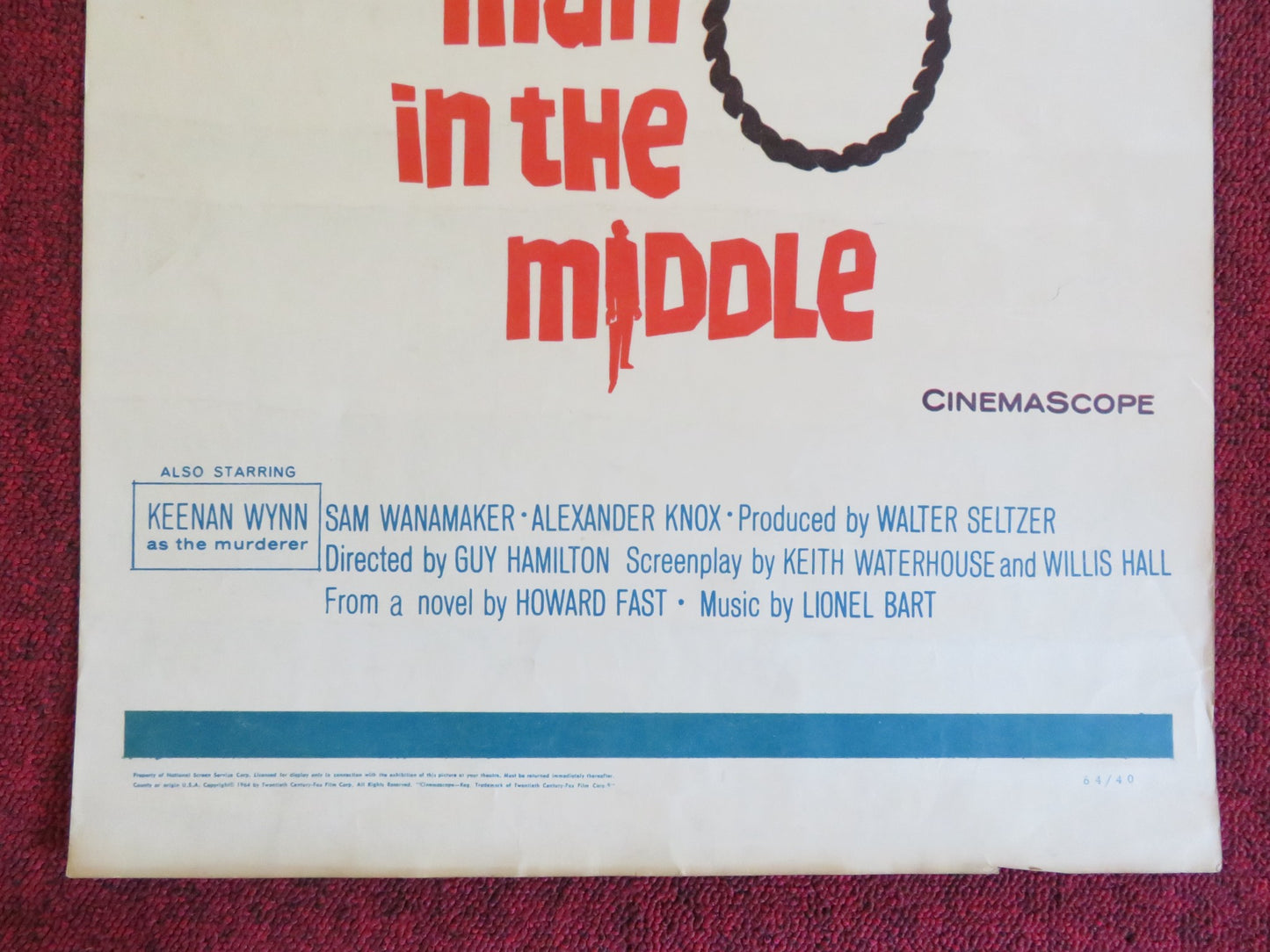 MAN IN THE MIDDLE US INSERT (14"x 36") POSTER ROBERT MITCHUM FRANCE NUYEN 1964