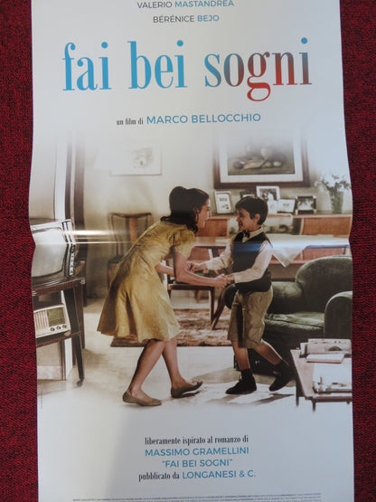 FAI BEI SOGNI ITALIAN LOCANDINA POSTER VALERIO MASTANDREA BERENICE BEJO 2016