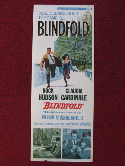 BLINDFOLD US INSERT (14"x 36") POSTER ROCK HUDSON CLAUDIA CARDINALE 1966