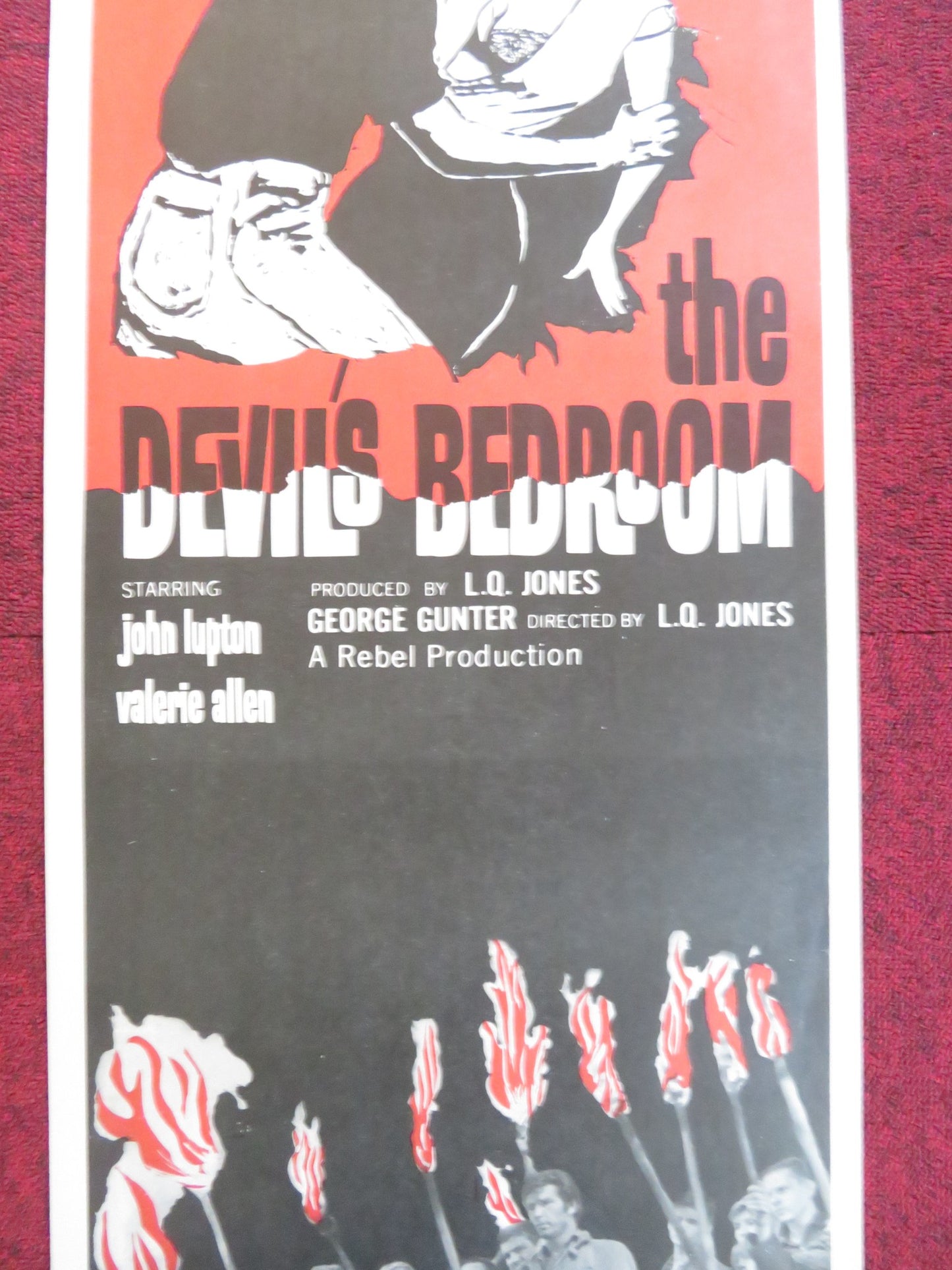 THE DEVIL'S BEDROOM US INSERT (14"x 36") POSTER JOHN LUPTON VALERIE ALLEN 1964