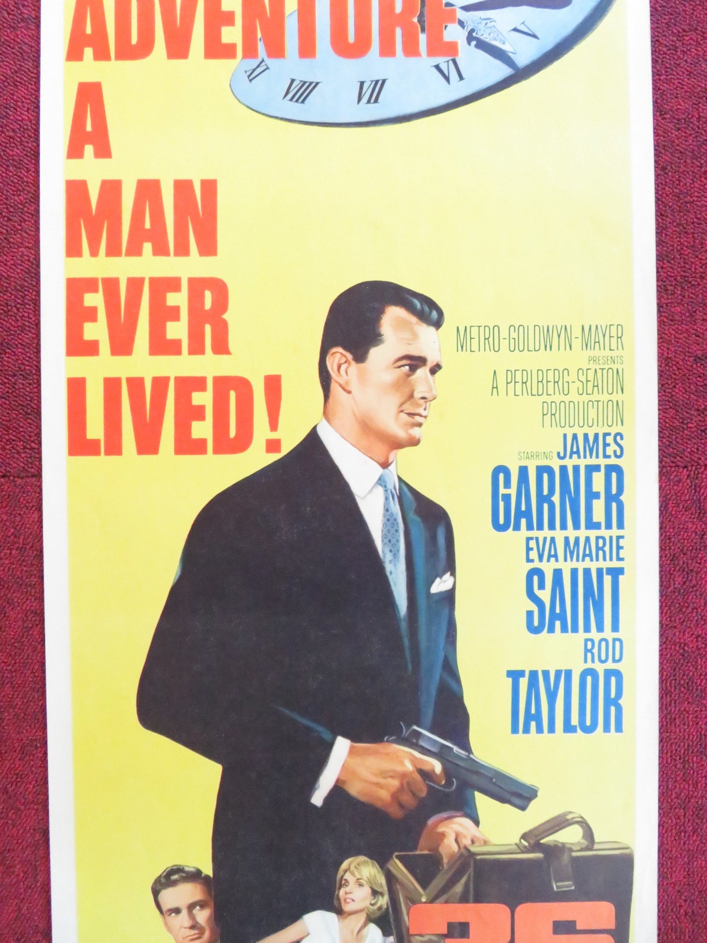 36 HOURS US INSERT (14"x 36") POSTER JAMES GARNER EVA MARIE SAINT 1965